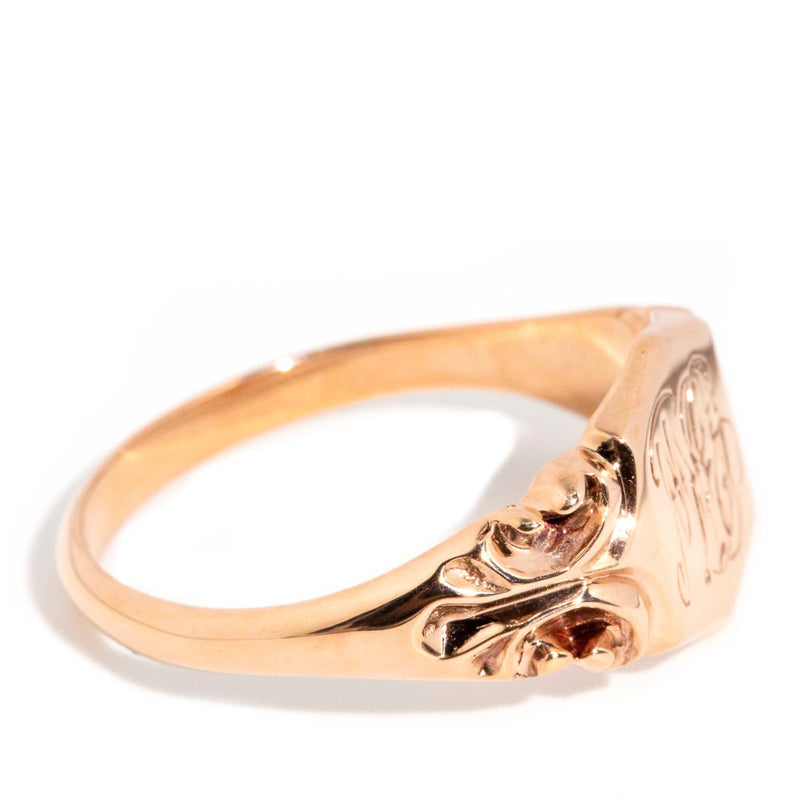 Jacinthe 1960s Signet Ring 9ct Rose Gold Rings Imperial Jewellery 