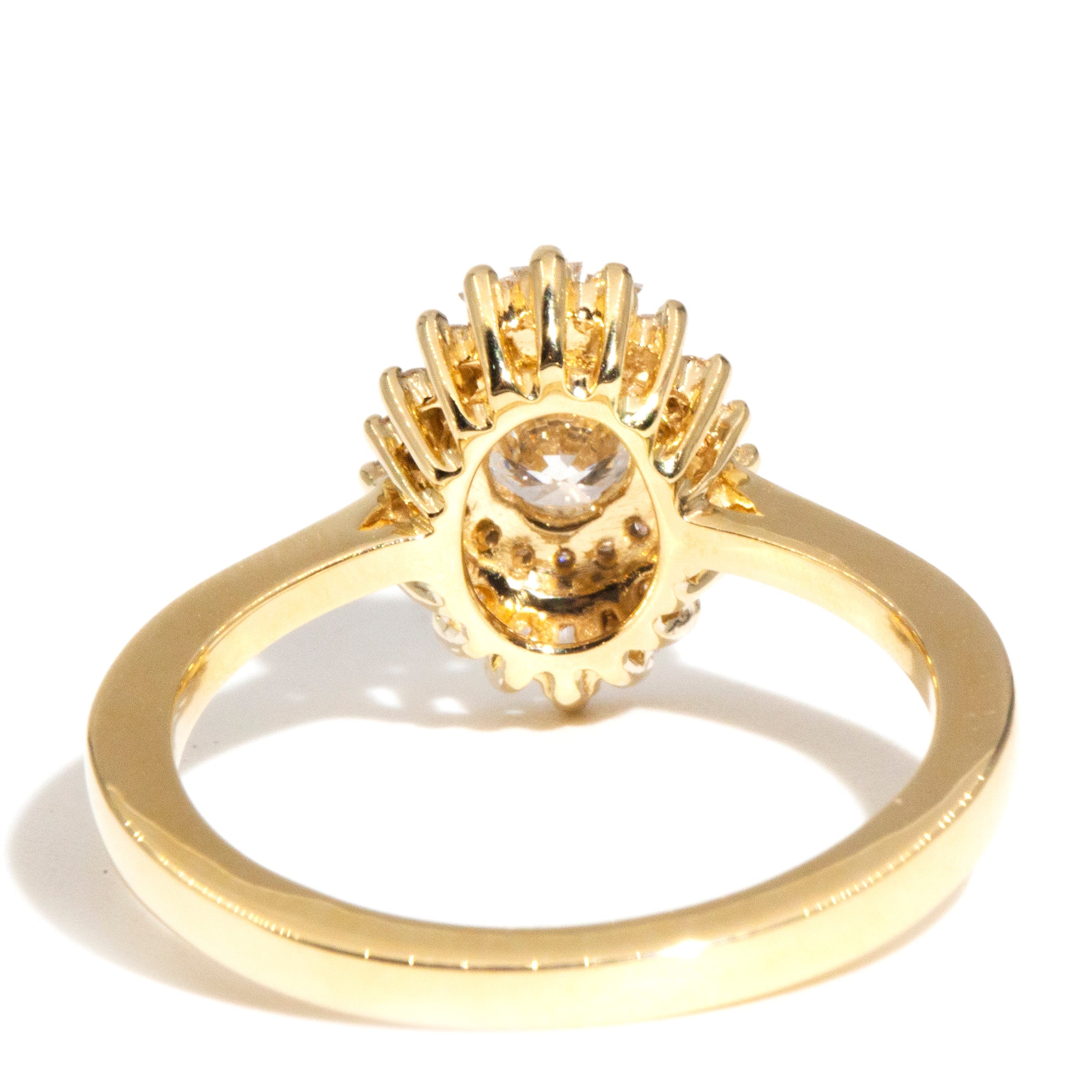 Jackie Certified 0.65ct Diamond Contemporary 18ct Gold Halo Ring* GTG Rings Imperial Jewellery