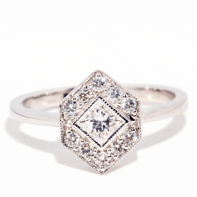 Halo square 2025 engagement rings