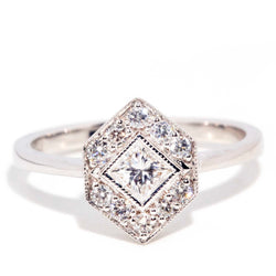 Jada Contemporary 18ct White Gold Princess Diamond Hexagonal Halo Ring* OB Gemmo $ Rings Imperial Jewellery Imperial Jewellery - Hamilton 