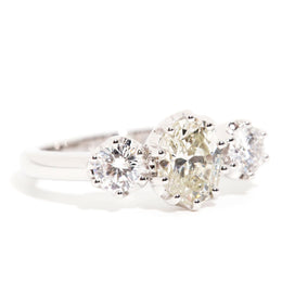 Jada GIA Certified 1.04ct Yellow Diamond Three Stone Engagement Ring Rings Imperial Jewellery