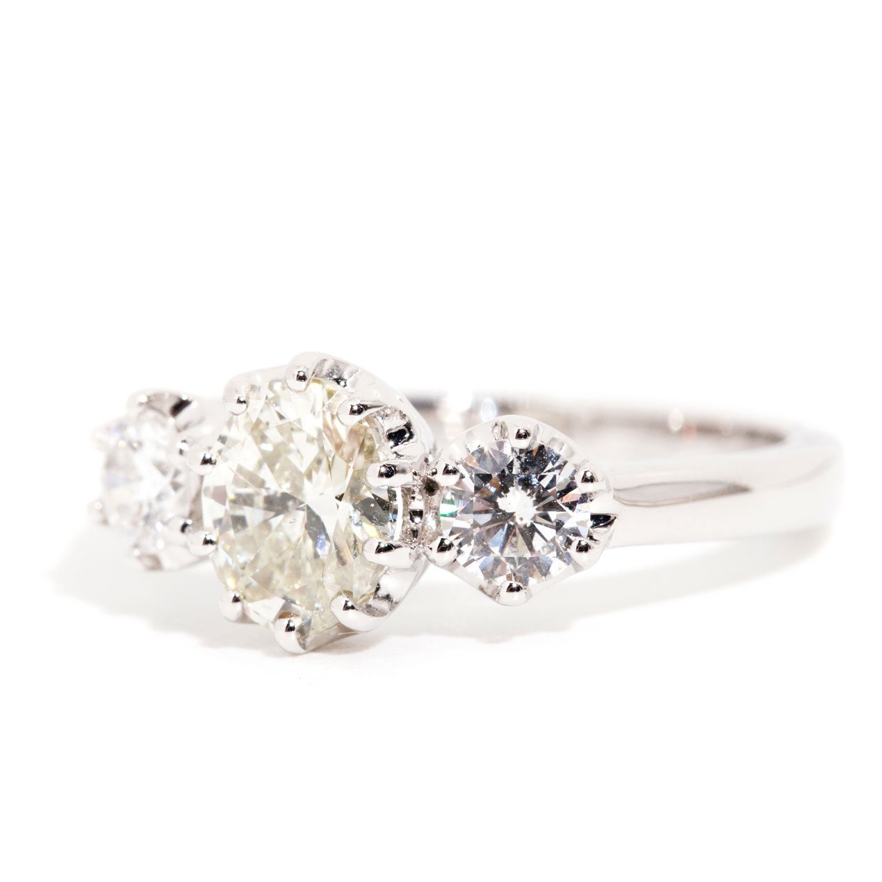 Jada GIA Certified 1.04ct Yellow Diamond Three Stone Engagement Ring Rings Imperial Jewellery