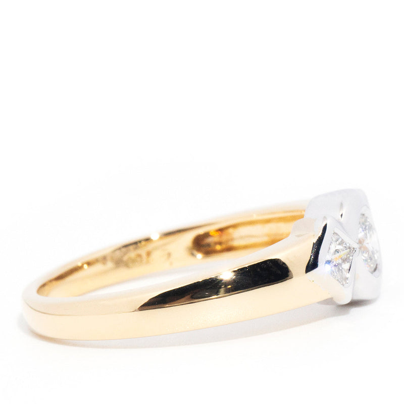 Jalen 18ct Gold Rub Over Diamond Three Stone Ring* OB Gemmo $ Rings Imperial Jewellery 