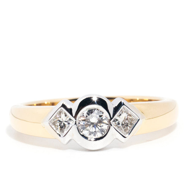 Jalen 18ct Gold Rub Over Diamond Three Stone Ring* OB Gemmo $ Rings Imperial Jewellery Imperial Jewellery - Hamilton 