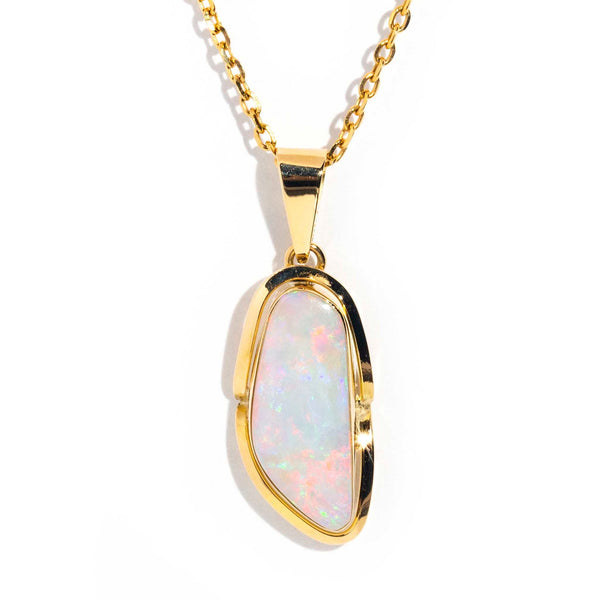 Janet 14ct Yellow Gold Crystal Opal Pendant & 9ct Chain Pendants/Necklaces Imperial Jewellery Imperial Jewellery - Hamilton 