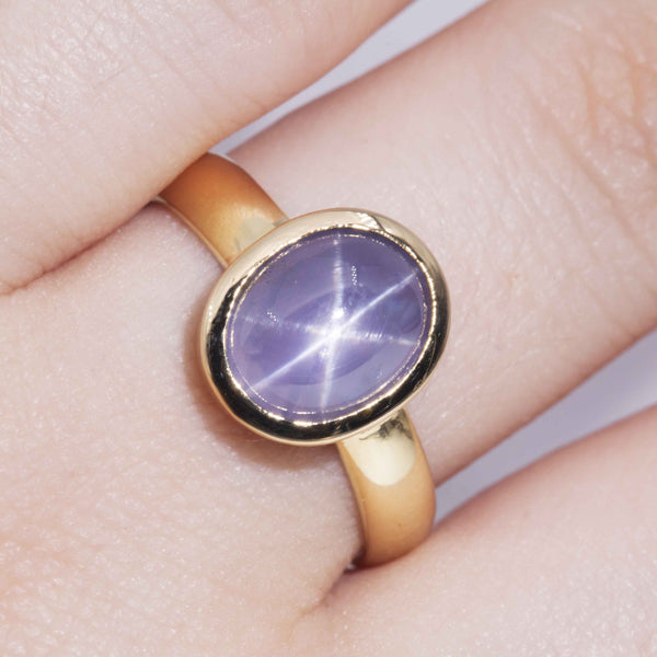 Jayden 18ct Gold Rub Over Cabochon Cut Star Sapphire Ring* GTG Rings Imperial Jewellery 