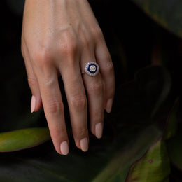 Jenny Diamond and Blue Sapphire Art Deco Ring Ring Imperial Jewellery - Auctions, Antique, Vintage & Estate 