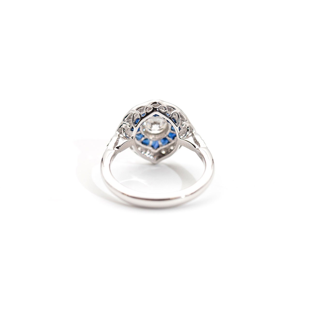 Jenny Diamond and Blue Sapphire Art Deco Ring Ring Imperial Jewellery - Auctions, Antique, Vintage & Estate 