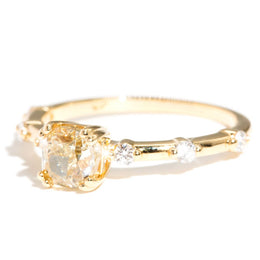 Jillian 1.00Ct Fancy Light Brown Cushion Cut Diamond Engagement Ring Rings Imperial Jewellery