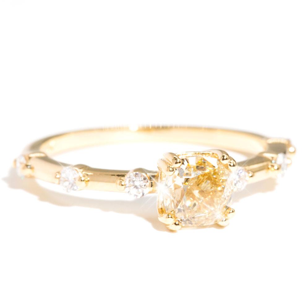 Jillian 1.00Ct Fancy Light Brown Cushion Cut Diamond Engagement Ring Rings Imperial Jewellery
