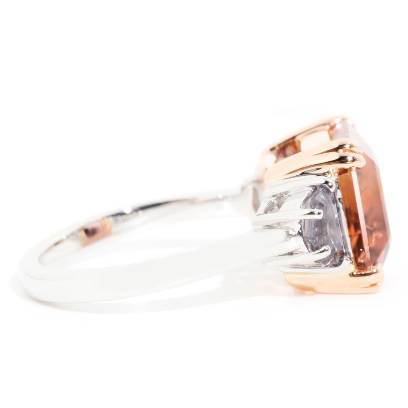 Jimena 18 Carat Gold Morganite & Spinel Three Stone Ring*OB&Gemmo Rings Imperial Jewellery