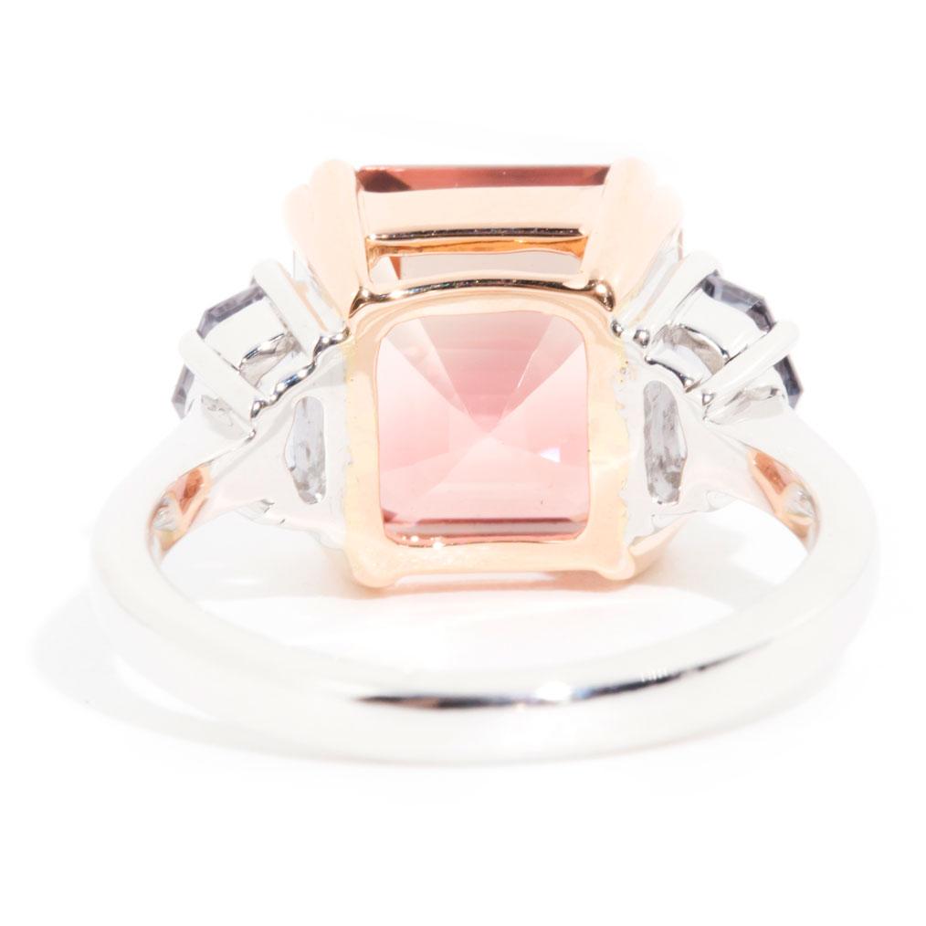 Jimena 18 Carat Gold Morganite & Spinel Three Stone Ring*OB&Gemmo Rings Imperial Jewellery