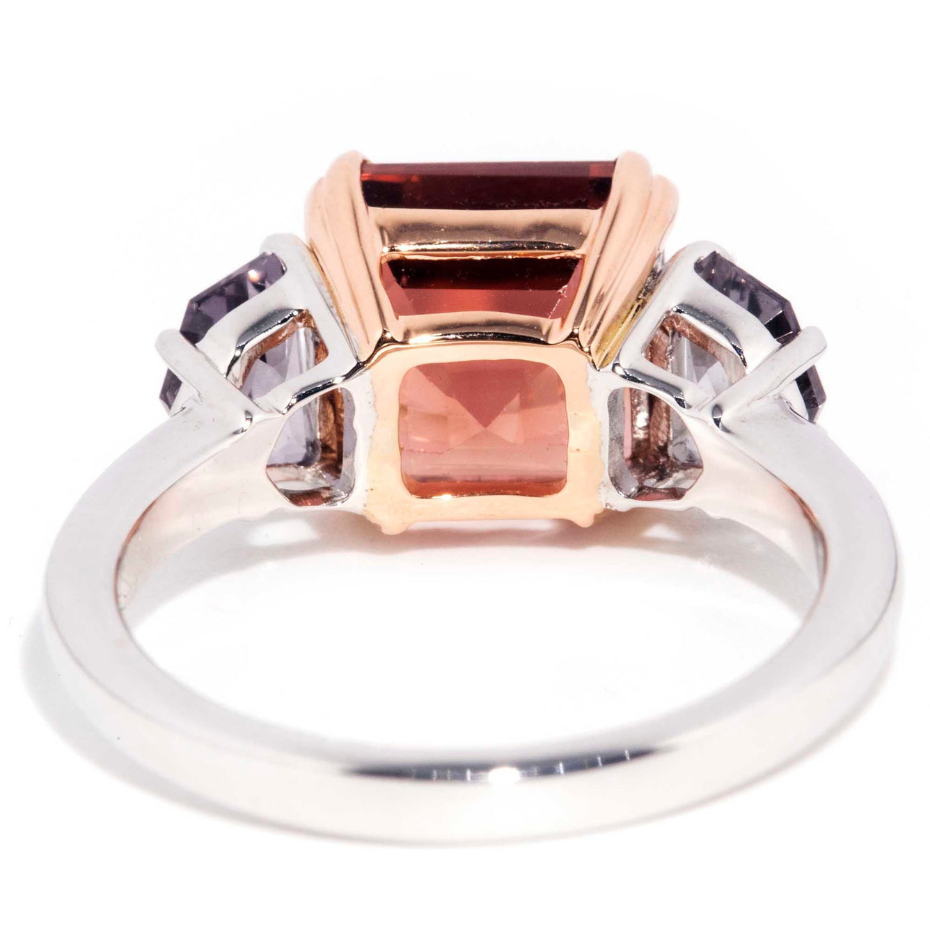 Jimena 18ct Gold Bright Peach Tourmaline & Cadillac Cut Spinel Ring* OB Rings Imperial Jewellery 