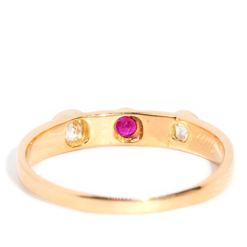 Jolie 1950s Old Cut Diamond & Ruby Ring 18ct Gold* DRAFT Rings Imperial Jewellery 
