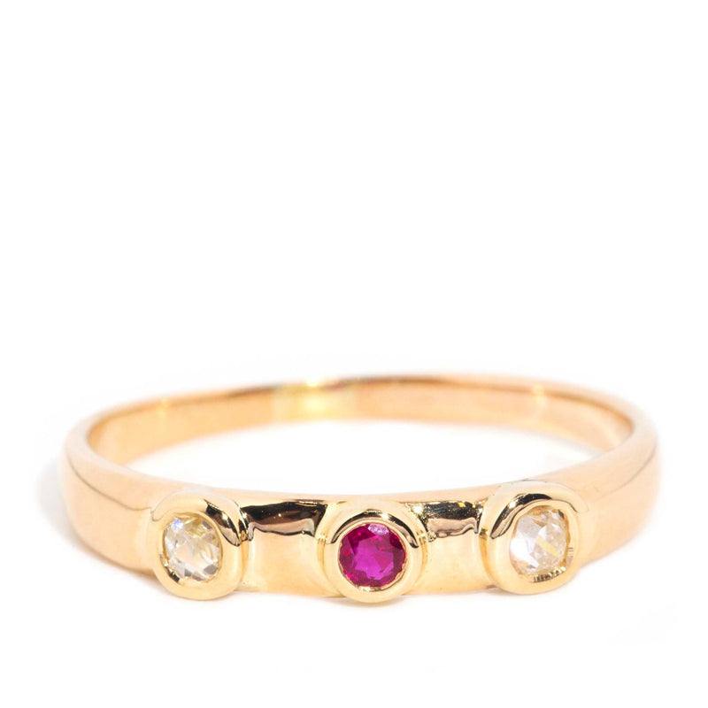 Jolie 1950s Old Cut Diamond & Ruby Ring 18ct Gold* DRAFT Rings Imperial Jewellery Imperial Jewellery - Hamilton 