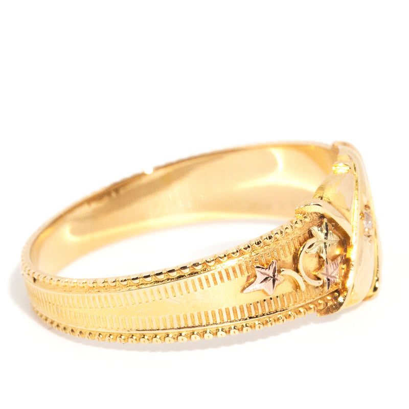 Jonty 18ct Gold Star Set Diamond Vintage Band Ring* OB Gemmo $ Rings Imperial Jewellery