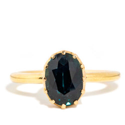Joyce 3.12ct Teal Sapphire Reinvented Vintage Ring 18ct Gold Rings Imperial Jewellery Imperial Jewellery - Hamilton 