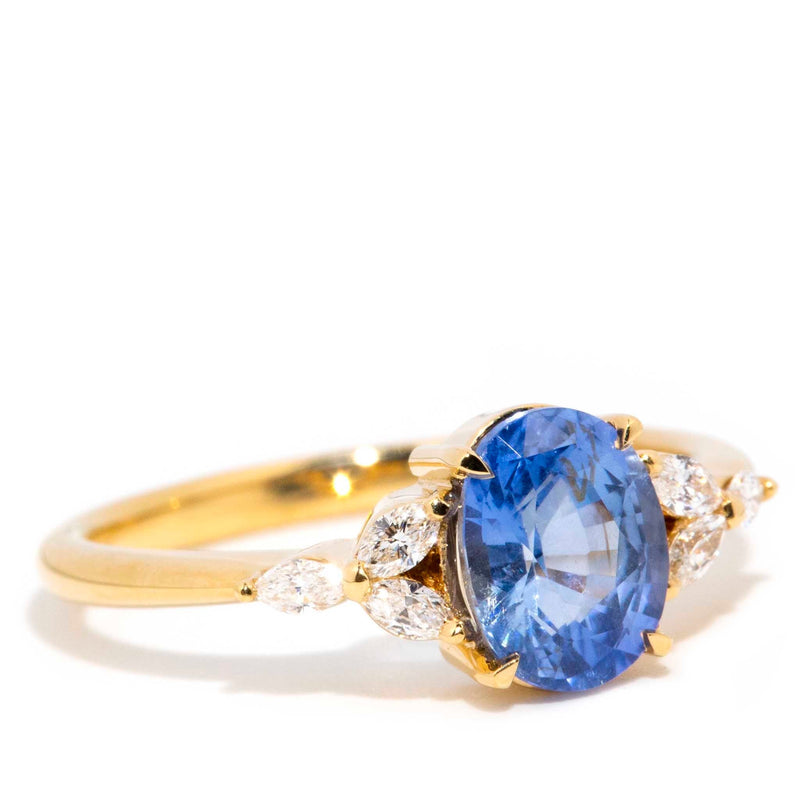 Juanita 1.53ct Sapphire & Marquise Diamond Ring 18ct Gold* DRAFT Rings Imperial Jewellery 