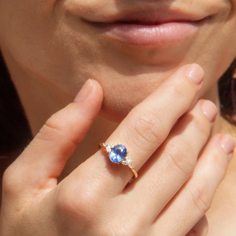 Juanita 1.53ct Sapphire & Marquise Diamond Ring 18ct Gold* DRAFT Rings Imperial Jewellery 