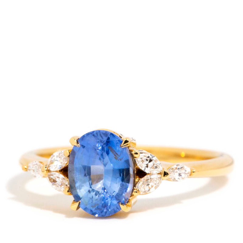 Juanita 1.53ct Sapphire & Marquise Diamond Ring 18ct Gold* DRAFT Rings Imperial Jewellery 