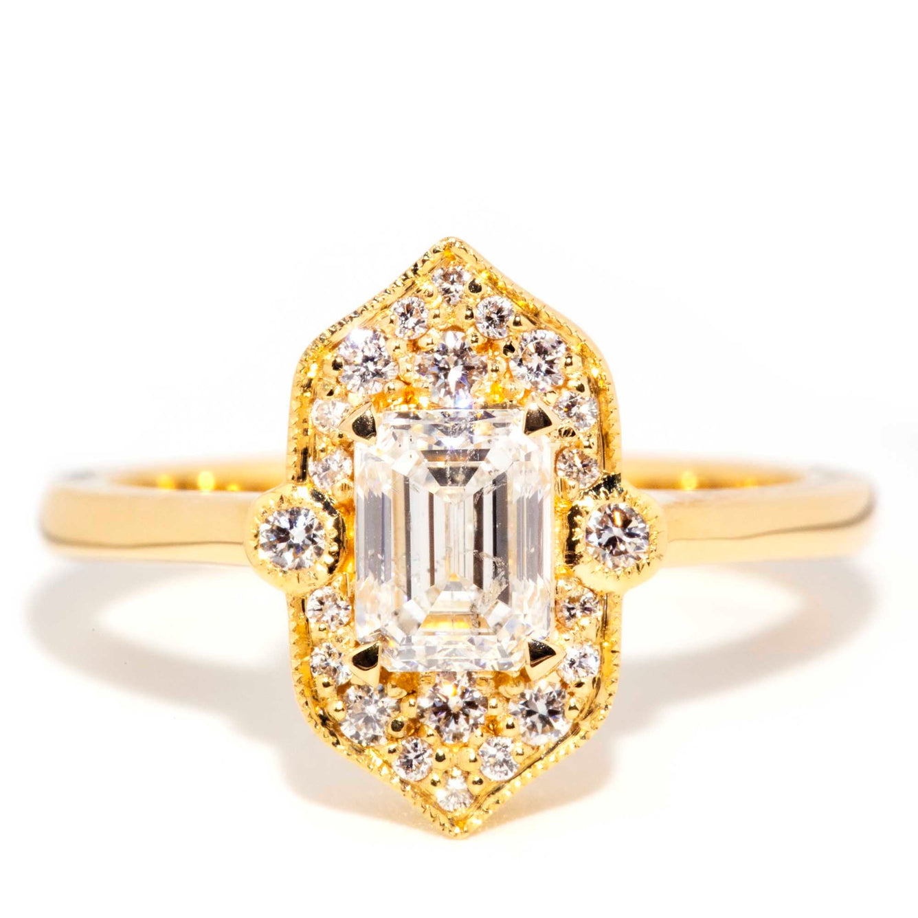 Juno 18ct Yellow Gold Emerald Cut Diamond Cluster Ring* OB Gemmo $ Rings Imperial Jewellery Imperial Jewellery - Hamilton 