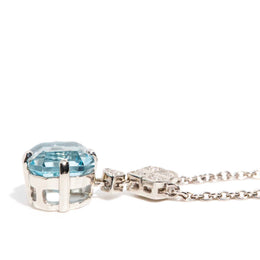 Kailani 2.32 Carat Aquamarine & Diamond Platinum Necklace Rings Imperial Jewellery 