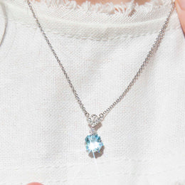Kailani 2.32 Carat Aquamarine & Diamond Platinum Necklace Rings Imperial Jewellery 