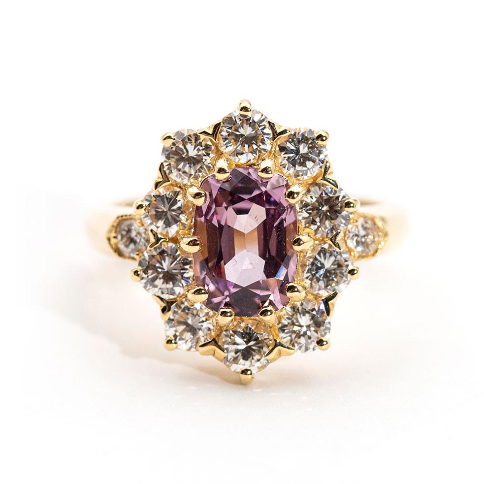 Kamina Pink Spinel & Diamond Ring Ring Imperial Jewellery - Auctions, Antique, Vintage & Estate 
