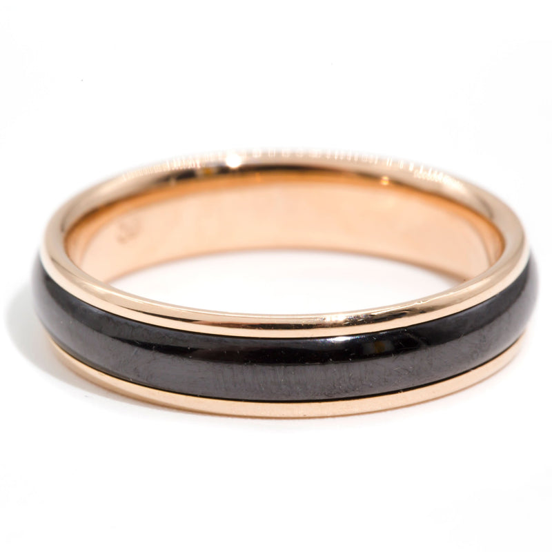 Kane 18 Carat Rose Gold Onyx Gold Band Rings Bulgari 