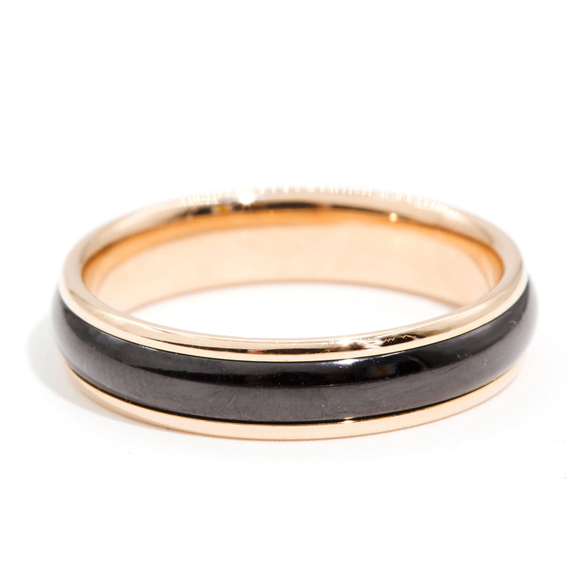 Kane 18 Carat Rose Gold Onyx Gold Band Rings Bulgari 