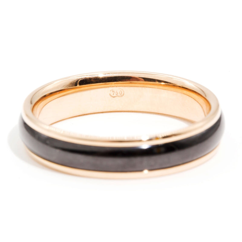 Kane 18 Carat Rose Gold Onyx Gold Band Rings Bulgari 