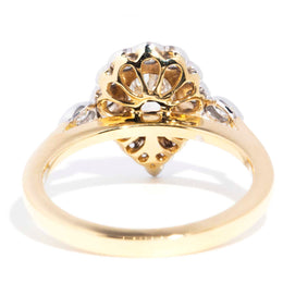 Kayla 0.91ct Pear Cut Diamond 18ct Gold Halo Ring Rings Imperial Jewellery