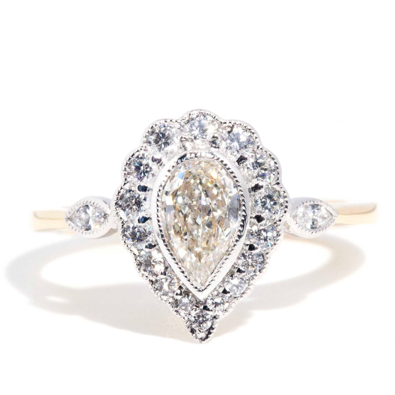 Kayla 0.91ct Pear Cut Diamond 18ct Gold Halo Ring Rings Imperial Jewellery Imperial Jewellery - Hamilton