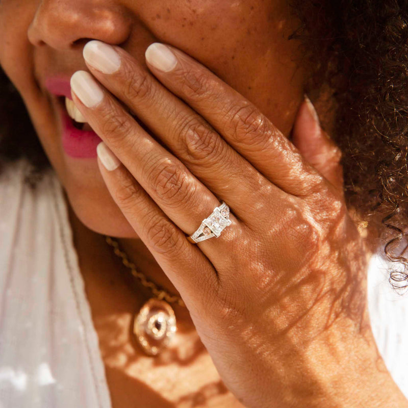 Modern Custom Engagement Ring with Princess Diamond — Zoran Designs  Jewellery | Hamilton Ontario Jeweller