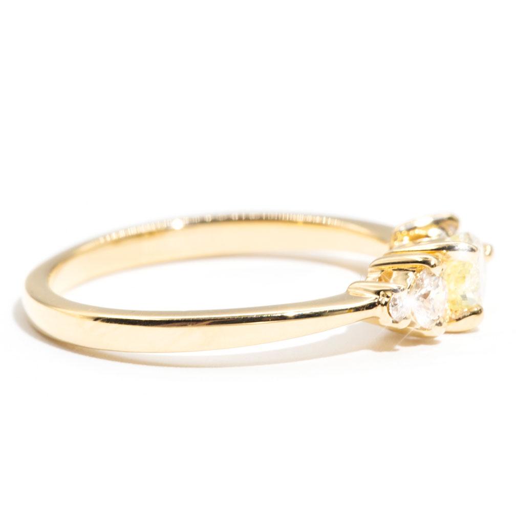 Kendra Certified Yellow Pear Shaped Diamond Cluster Engagement Ring Rings Imperial Jewellery 