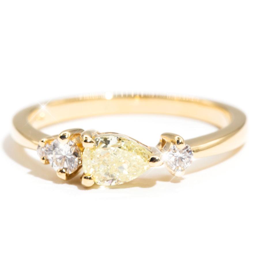 Kendra Certified Yellow Pear Shaped Diamond Cluster Engagement Ring Rings Imperial Jewellery Imperial Jewellery - Hamilton 