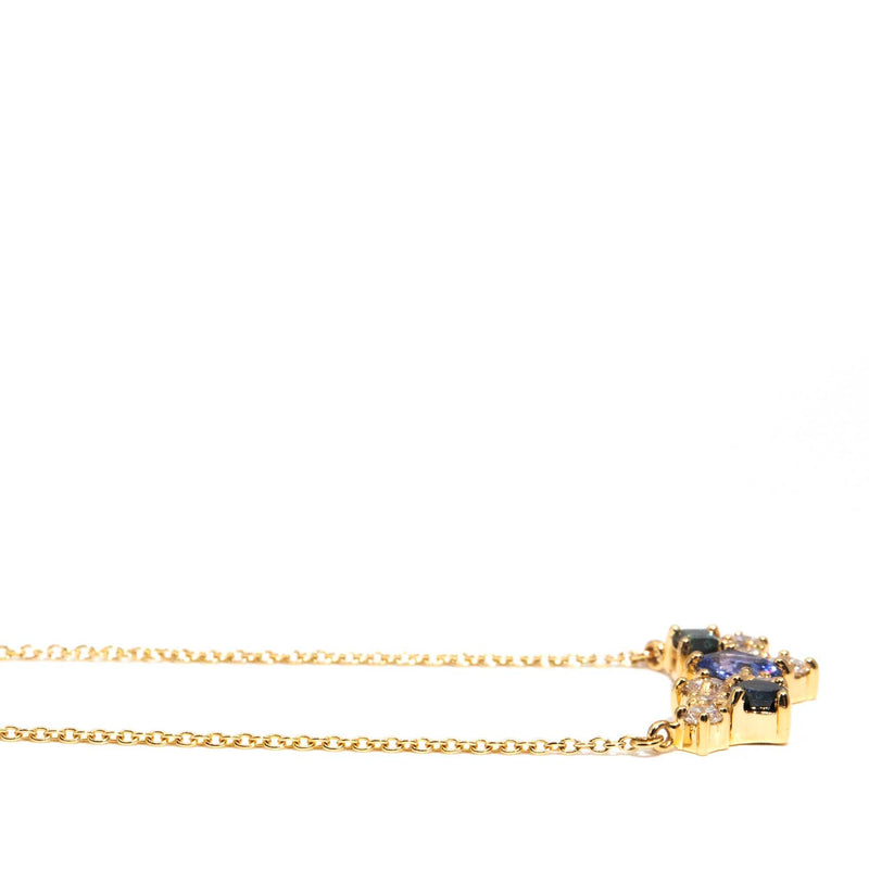 Kymmy 18ct Ceylon & Australian Sapphire & Diamond Necklet* GTG Pendants/Necklaces Imperial Jewellery 
