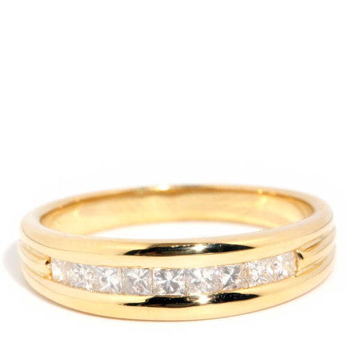 Lara Channel Set Princess Diamond Ring 18K Yellow Gold