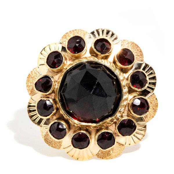 Lauren 1980s Garnet Starburst Ring 14ct Gold Rings Imperial Jewellery Imperial Jewellery - Hamilton 