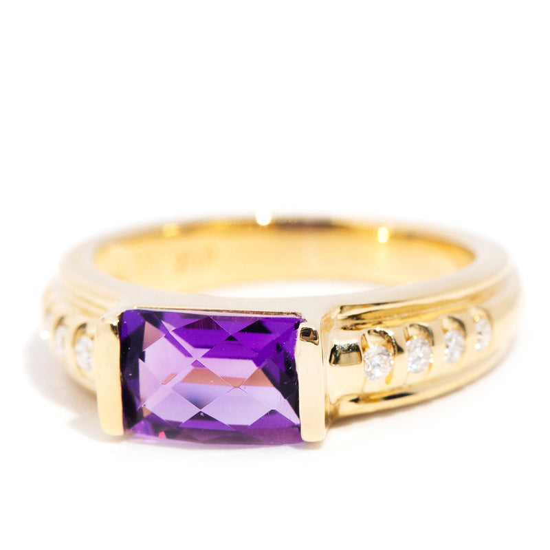 Lavender 18 Carat Amethyst & Diamond Vintage Ring Rings Imperial Jewellery 