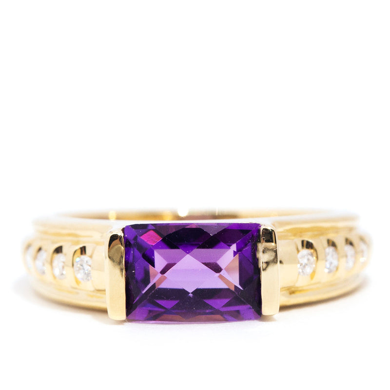Lavender 18 Carat Amethyst & Diamond Vintage Ring Rings Imperial Jewellery Imperial Jewellery - Hamilton 