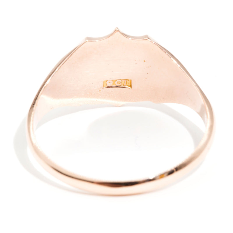 Lee 9 Carat Rose Gold Mens Vintage Signet Ring Rings Imperial Jewellery 