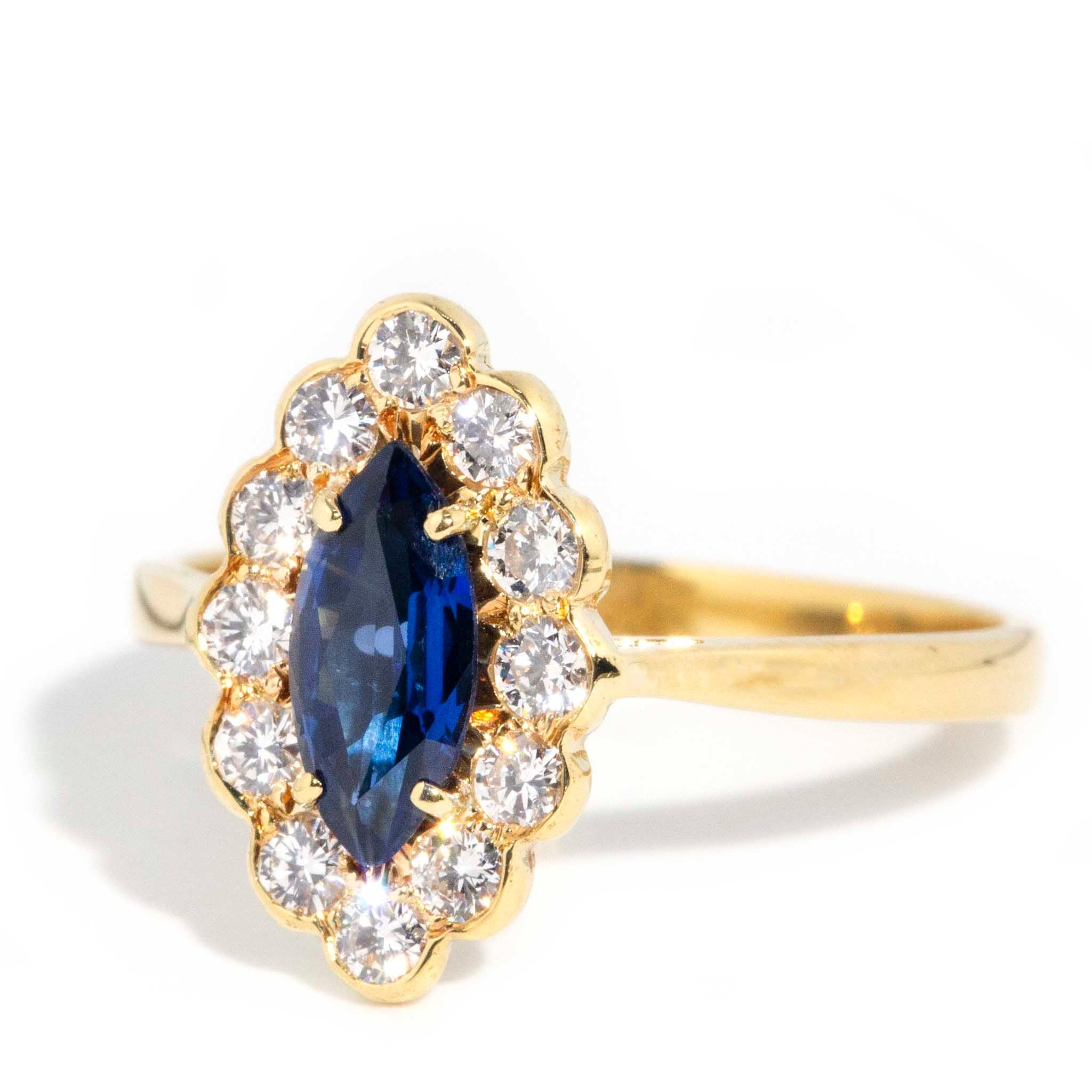 Lena Diamond & Sapphire 18ct Yellow Gold Ring WIP Rings Imperial Jewellery 