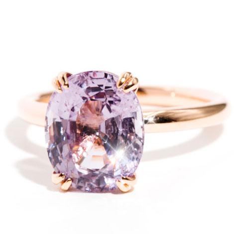 Leona 18 Carat Rose Gold Purple Spinel Solitaire Ring Rings Imperial Jewellery