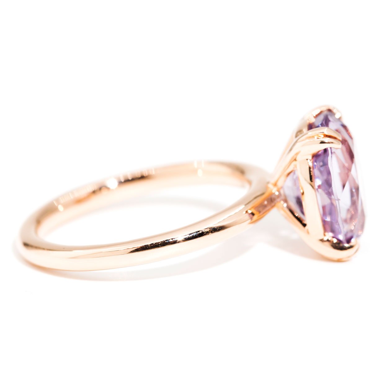 Leona 18 Carat Rose Gold Purple Spinel Solitaire Ring Rings Imperial Jewellery