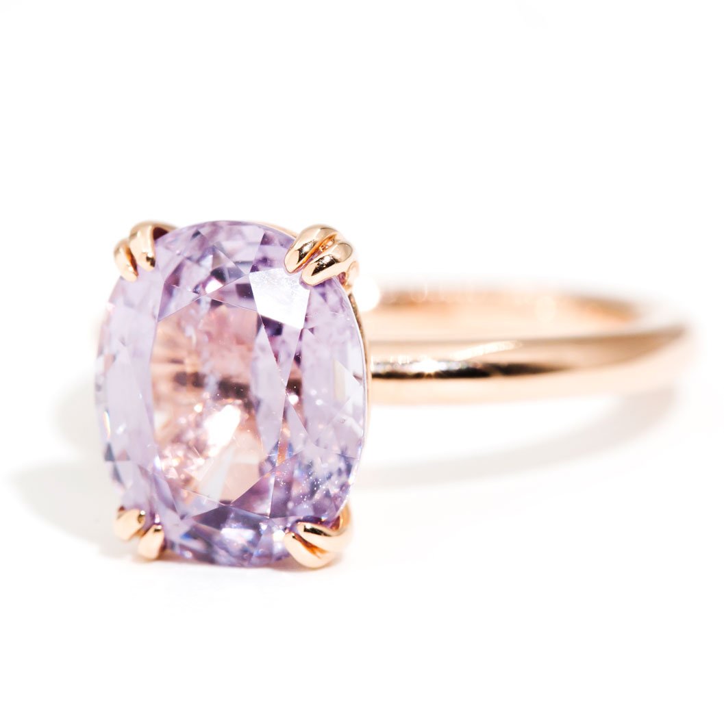 Leona 18 Carat Rose Gold Purple Spinel Solitaire Ring Rings Imperial Jewellery