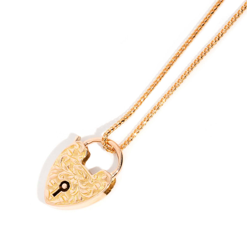 Leonie 1960s 9ct Gold Locket with 18ct Contemporary Chain* DRAFT Pendants/Necklaces Imperial Jewellery 