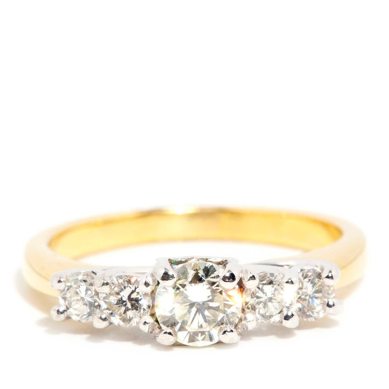 Lilith 18ct Gold Five Stone Trellis Set Diamond Ring Rings Imperial Jewellery Imperial Jewellery - Hamilton 