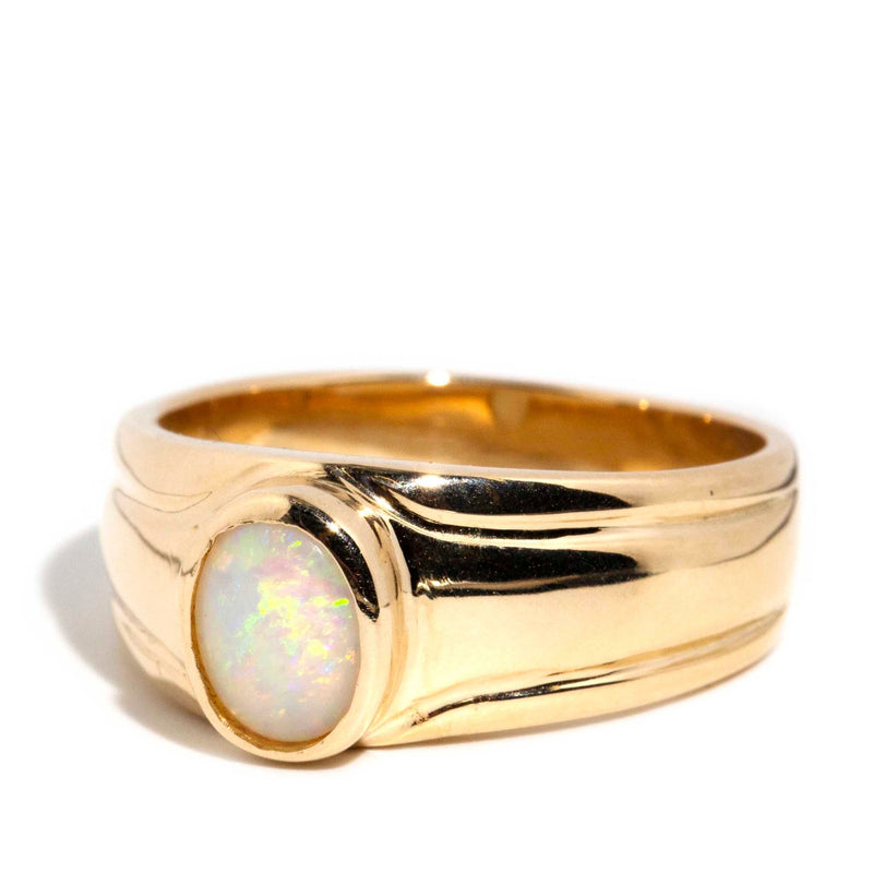 Lioria 1980s Australian Crystal Opal Ring 9ct Gold Rings Imperial Jewellery 