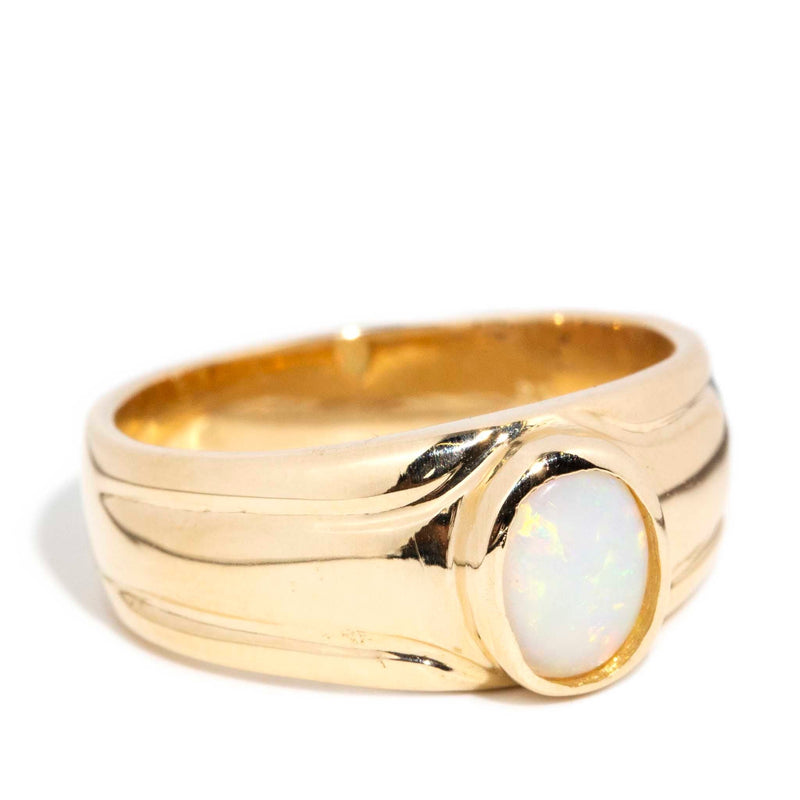 Lioria 1980s Australian Crystal Opal Ring 9ct Gold Rings Imperial Jewellery 